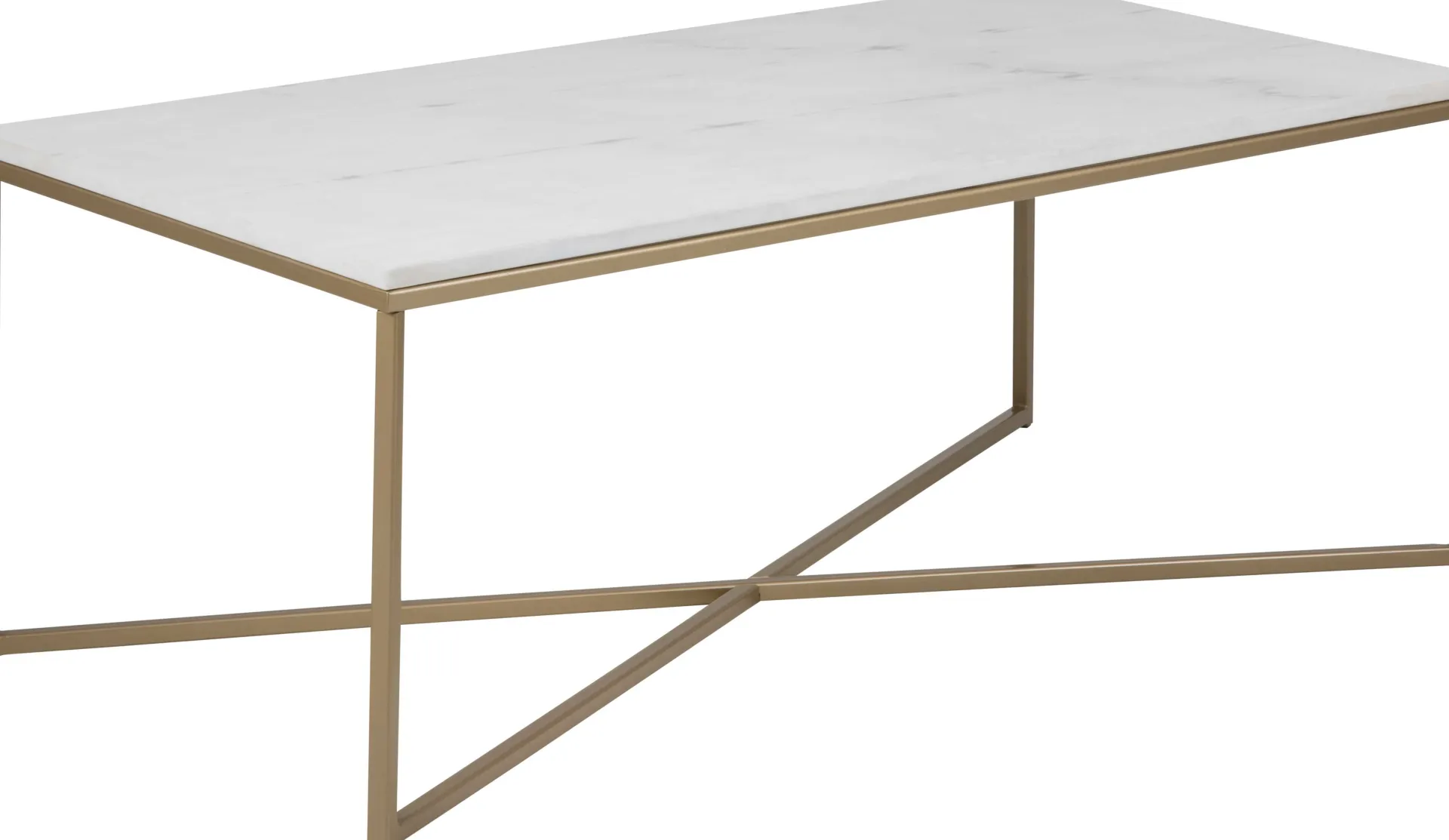 Emob Couchtisch Alisma 120x60cm - weißer Marmor/Gold