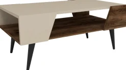 Emob Couchtisch Aren - 100% MELAMINE - Beige - 90 x 38 x 53,6 cm