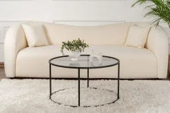 Emob Couchtisch Aurum - 100% TEMPERED GLASS - Schwarz - 43 x 80 x 80 cm