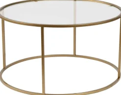 Emob Couchtisch Aurum - 100% TEMPERED GLASS - Gold - 43 x 80 x 80 cm