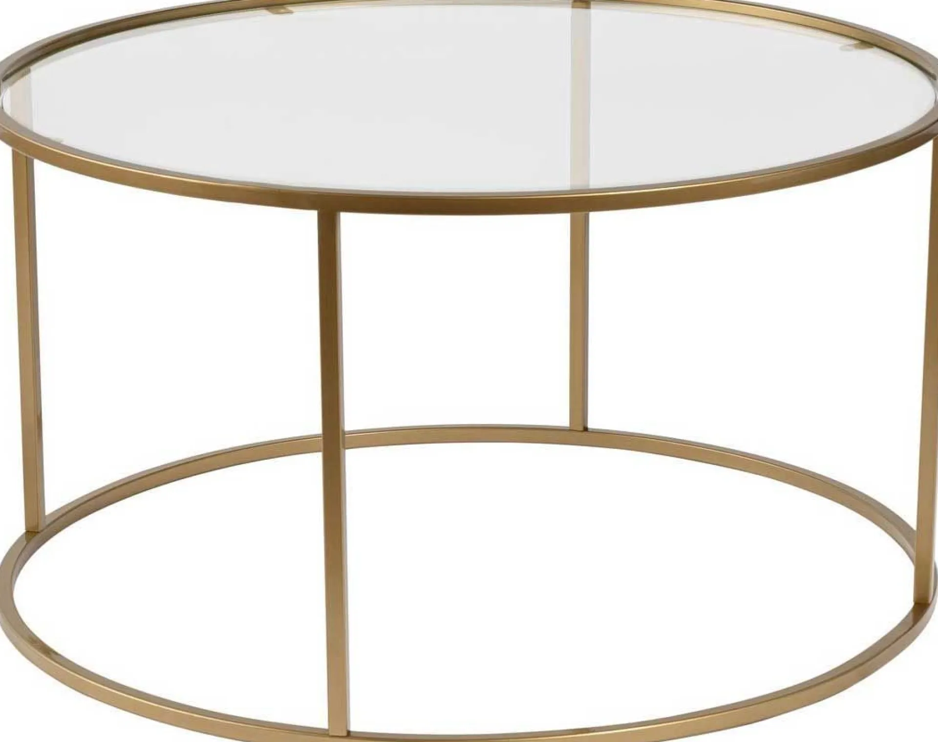 Emob Couchtisch Aurum - 100% TEMPERED GLASS - Gold - 43 x 80 x 80 cm