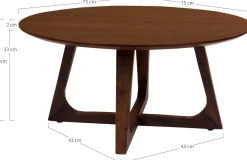 House Nordic Couchtisch aus em Nussbaumfurnier Ø75x36 cm