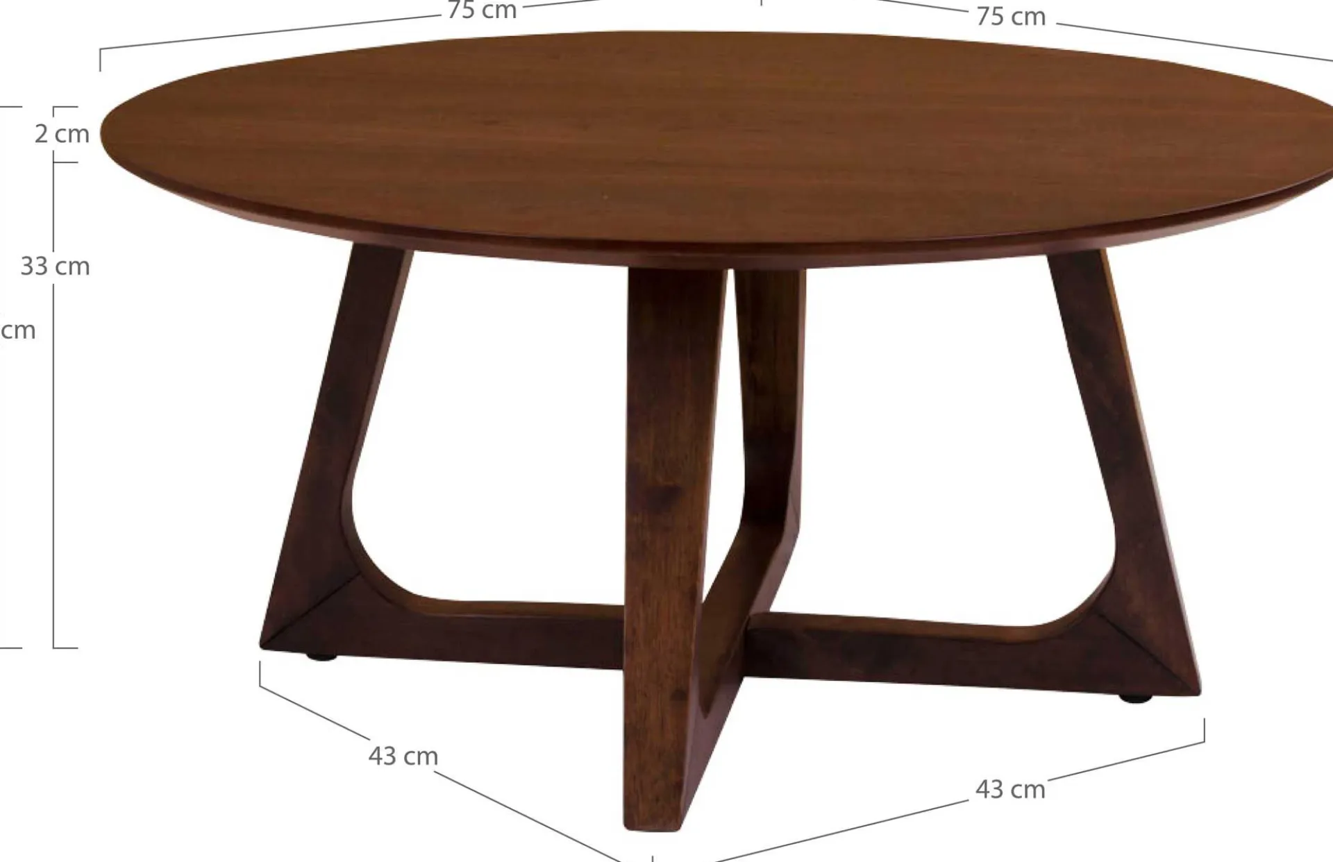 House Nordic Couchtisch aus em Nussbaumfurnier Ø75x36 cm