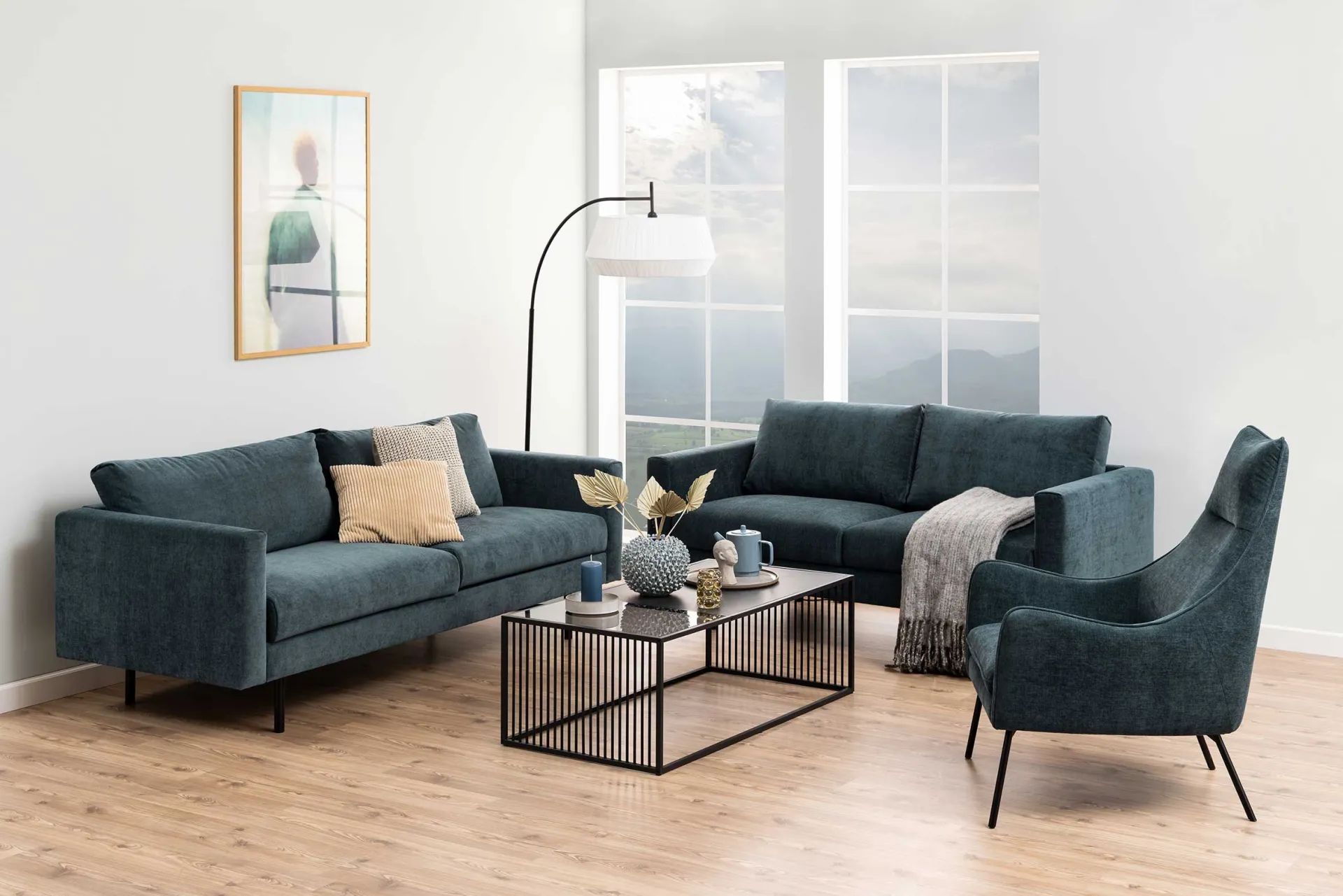 Emob Couchtisch aus Marmor und Glas, Drahtgestell, 120x60cm