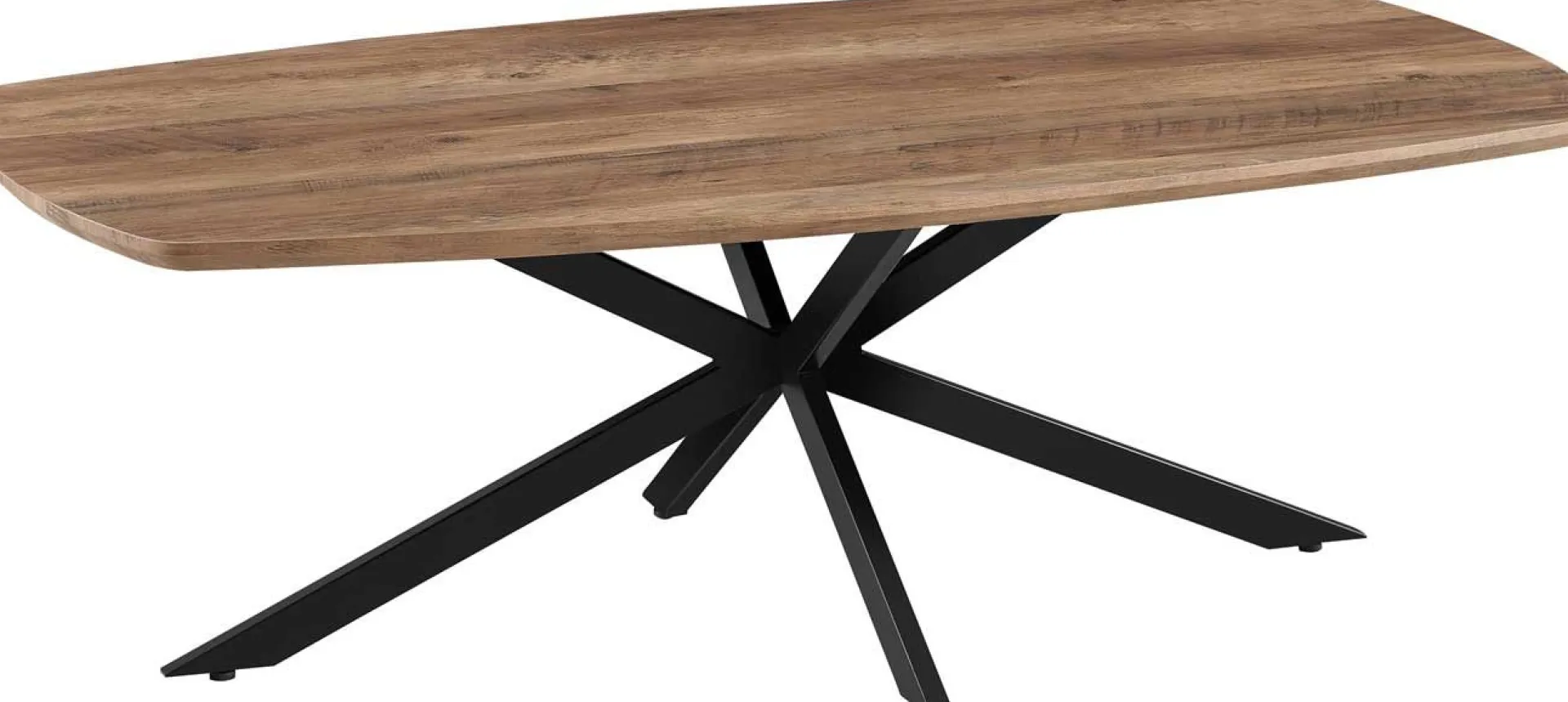 Rousseau Couchtisch Aziz - 130x70x42,5cm - Dänisches Oval - Mangoholz/Schwarz