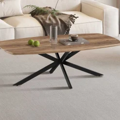 Rousseau Couchtisch Aziz - 130x70x42,5cm - Dänisches Oval - Mangoholz/Schwarz