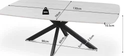 Rousseau Couchtisch Barock | 130 x 70 x 45 cm |