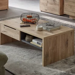 Emob Couchtisch Bellini 110x65cm mit Ablageschublade - Eiche/anthrazit