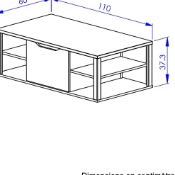 Gautier - Diagone Couchtisch Butch 110x60cm - Eiche Dekor/schwarz