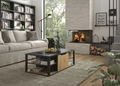 Gautier - Diagone Couchtisch Butch 110x60cm - Eiche Dekor/schwarz
