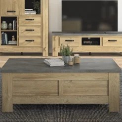 Gautier - Gami Couchtisch Candor mit Ablage - Eiche/Beton