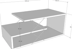 Emob Couchtisch Cayenne - 100% MELAMINE - - 100 x 40 x 50 cm