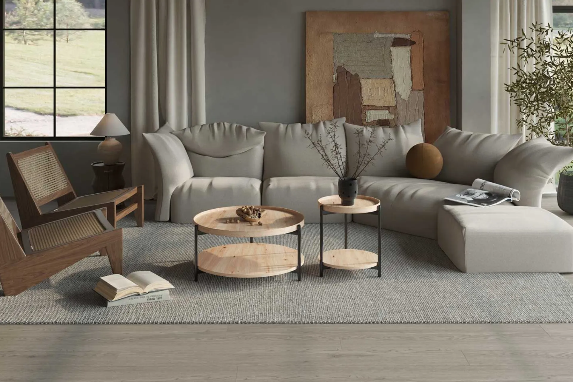Rousseau Couchtisch Davina | Ø80 x 40 cm | Old Oak Design