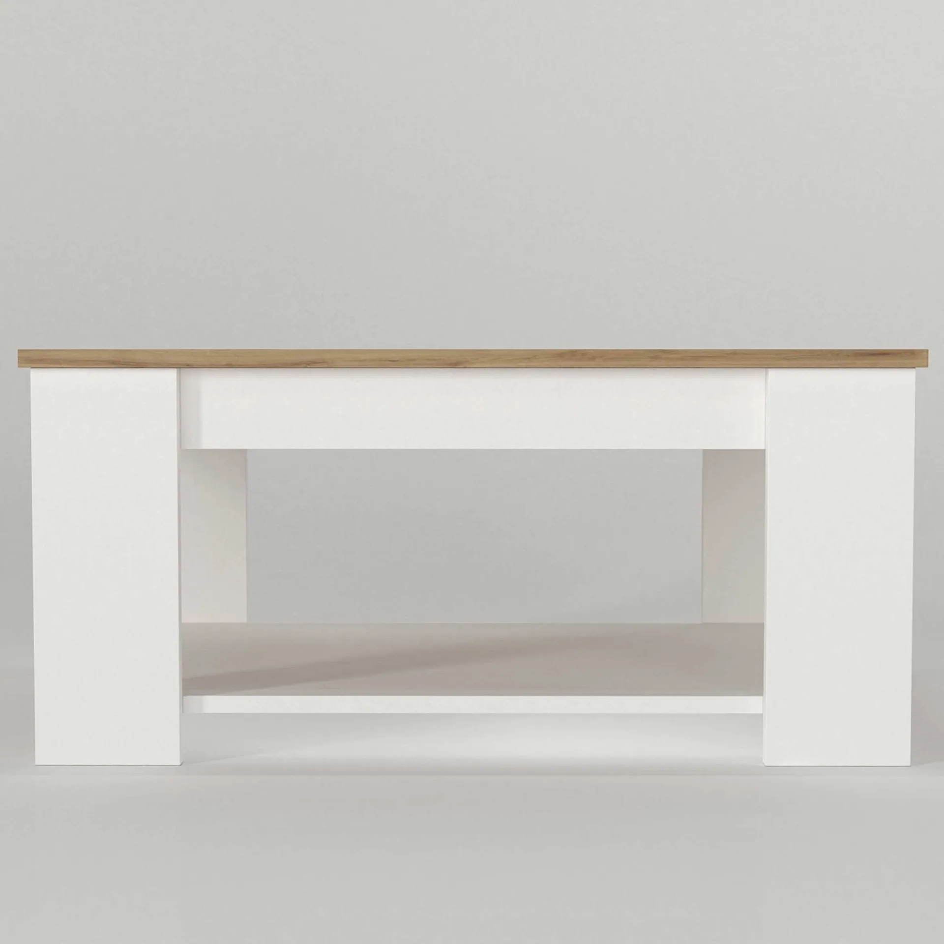 Emob Couchtisch Dima - 90x60x42cm - Eiche Dekor/Weiß