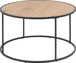 Emob Couchtisch Dover Ø80 - schwarz/Wildeiche