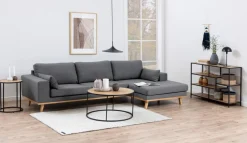Emob Couchtisch Dover Ø80 - schwarz/Wildeiche