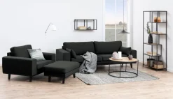 Emob Couchtisch Dover Ø80 - schwarz/Wildeiche