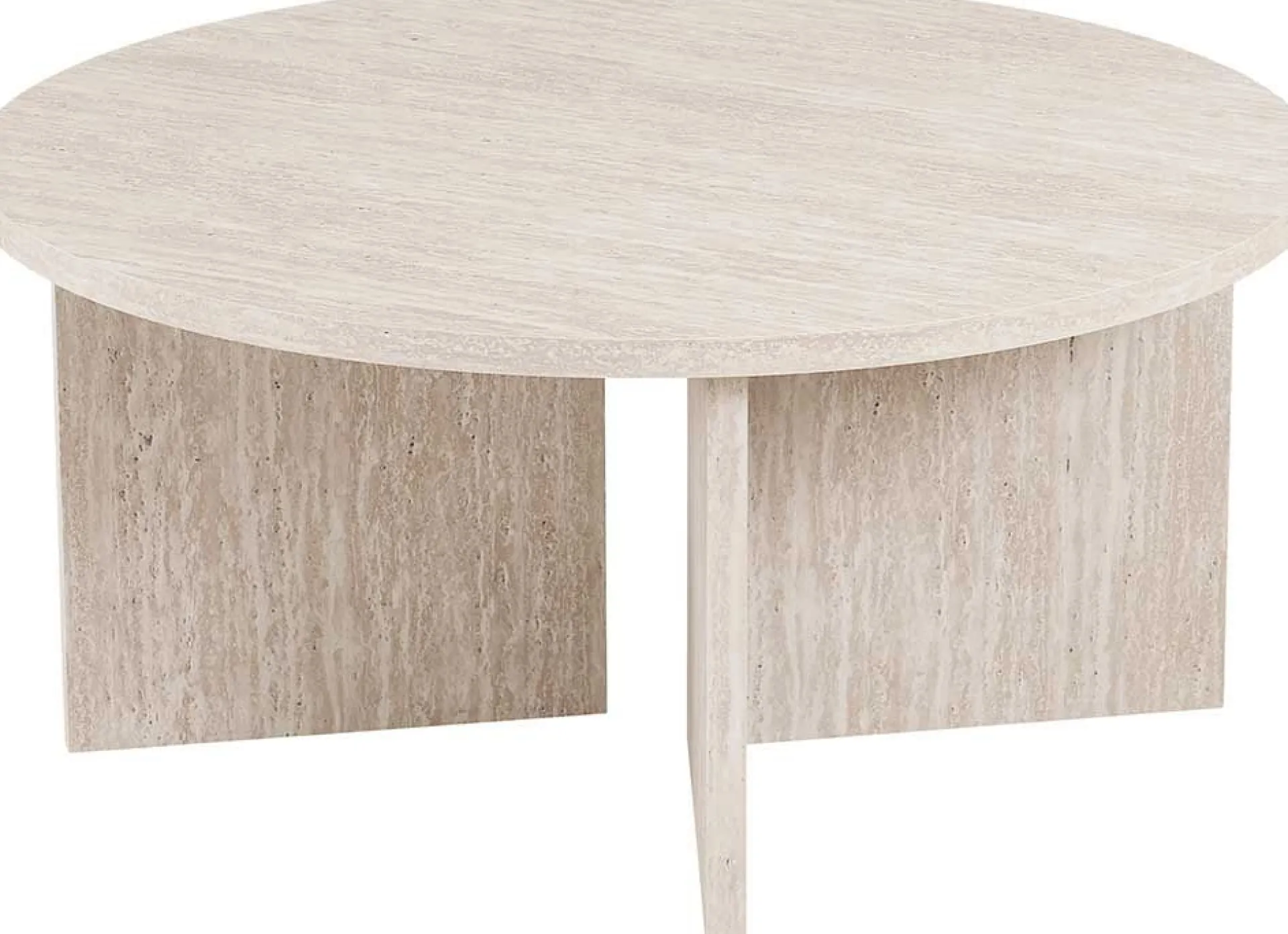 Rousseau Couchtisch Drasir - Ø90x42cm - Travertin