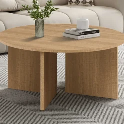 Rousseau Couchtisch Drasir - Ø90x42cm - Eiche Dekor