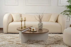 Emob Couchtische Orion - 60x90x30cm - 2er Set - Walnuss/Weiß