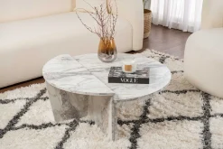 Emob Couchtische Orion - 60x90x30cm - Satz von 2 - Marmor