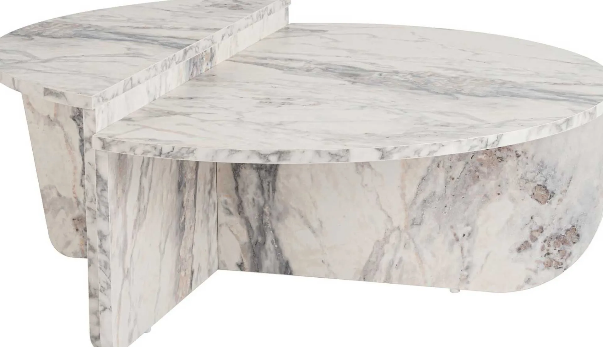 Emob Couchtische Orion - 60x90x30cm - Satz von 2 - Marmor