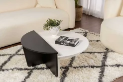 Emob Couchtische Orion - 60x90x30cm - Satz von 2 - weiß/schwarz