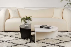 Emob Couchtische Orion - 60x90x30cm - Satz von 2 - weiß/schwarz