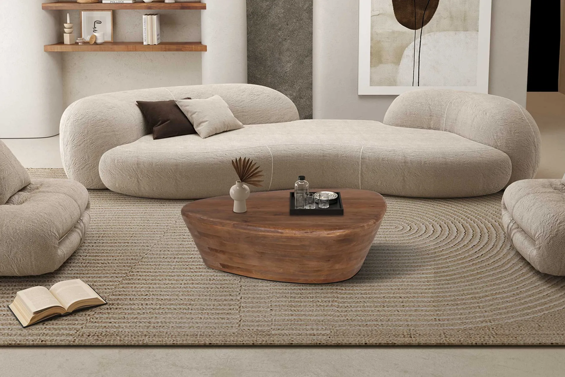 Rousseau Couchtisch Evariste | 107 x 78 x 30 cm | Mangoholz massiv