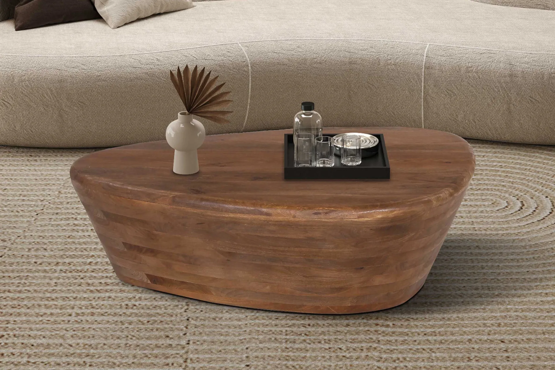 Rousseau Couchtisch Evariste | 107 x 78 x 30 cm | Mangoholz massiv
