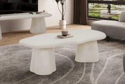 Rousseau Couchtisch Faro - 130x70x40cm - Zementfarbe -