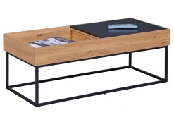 Interlink Couchtisch Filora | 110 x 50 x 40 cm | 2 Ablagefächer | Farbe: Eiche