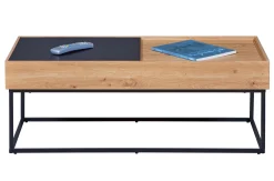 Interlink Couchtisch Filora | 110 x 50 x 40 cm | 2 Ablagefächer | Farbe: Eiche