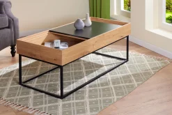Interlink Couchtisch Filora | 110 x 50 x 40 cm | 2 Ablagefächer | Farbe: Eiche