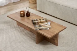 Emob Couchtisch Harbor - 100% MELAMINE - Atlantik-Kiefer - 30 x 45 x 120 cm