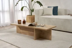 Emob Couchtisch Harbor - 100% MELAMINE - Saphireiche - 30 x 45 x 120 cm