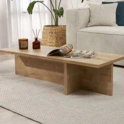 Emob Couchtisch Harbor - 100% MELAMINE - Saphireiche - 30 x 45 x 120 cm