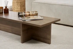 Emob Couchtisch Harbor - 100% MELAMINE - Walnuss - 30 x 45 x 120 cm