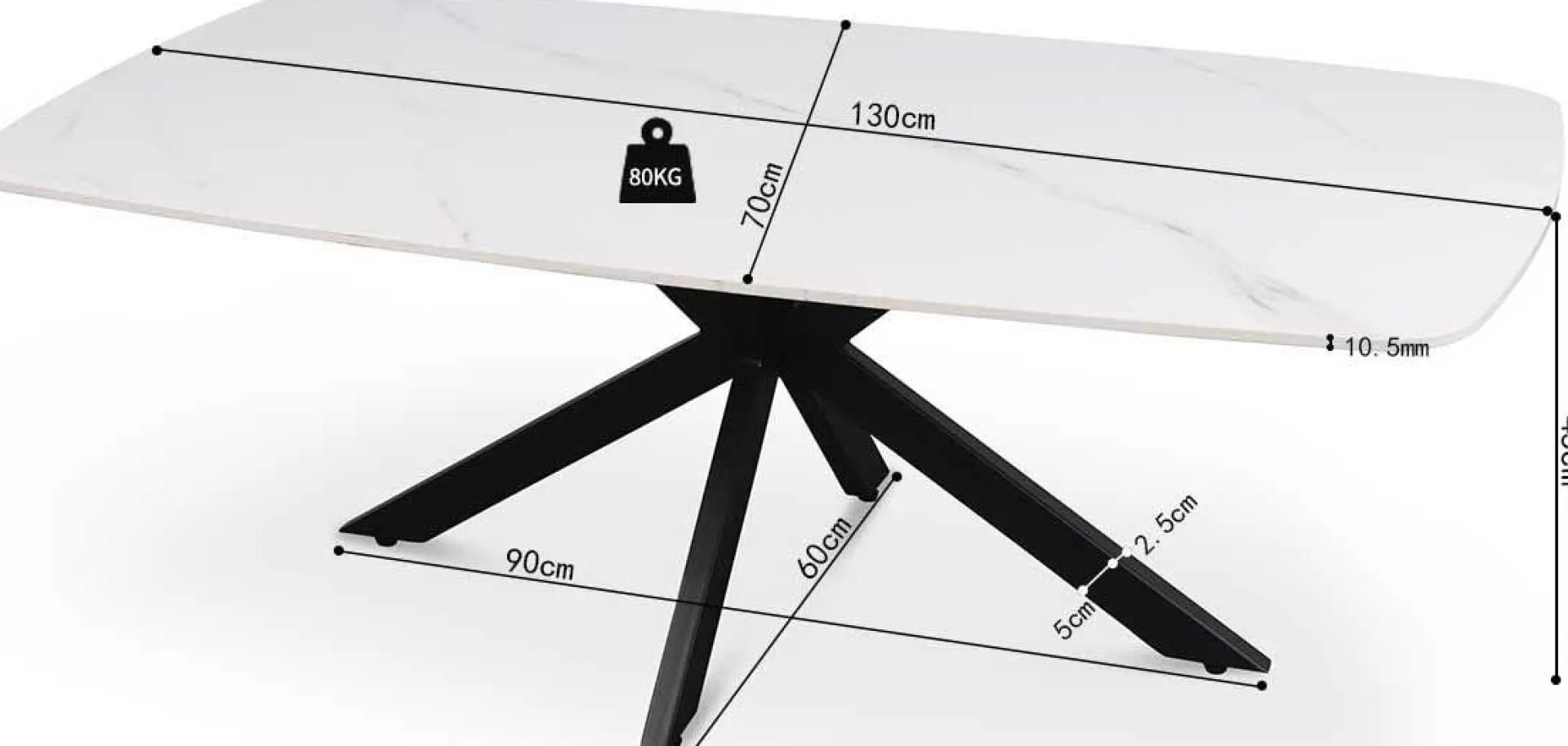 Rousseau Couchtisch Helios | 130 x 70 x 45 cm |