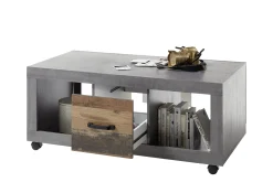 Emob Couchtisch Indus 115cm mit 2 Schubladen - Beton