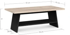 CBA Couchtisch Jacynthe - 91x45x34cm - Eiche Dekor/Betonoptik