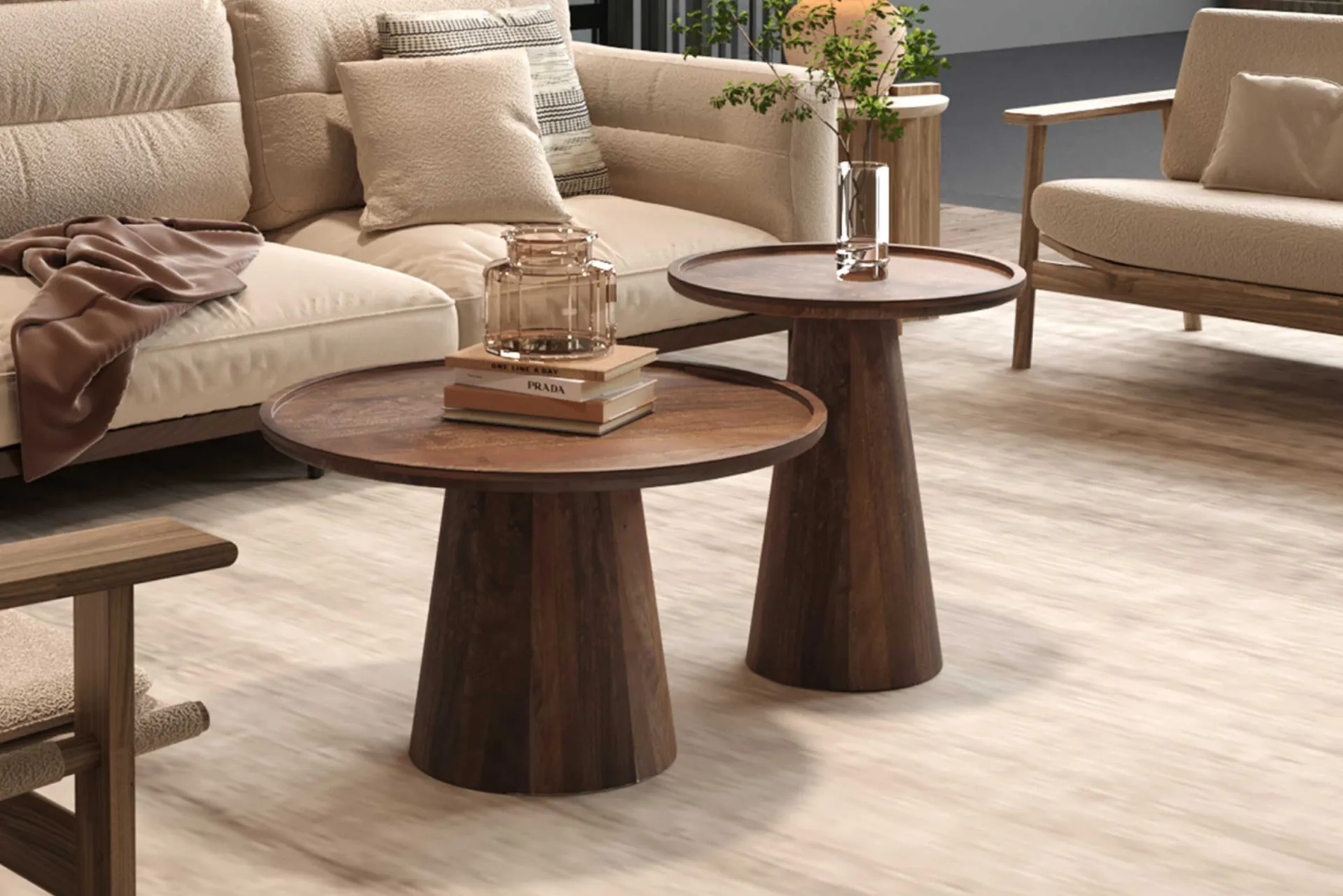 Rousseau Couchtisch Juliana | Ø65 x 40 cm | Mangoholz