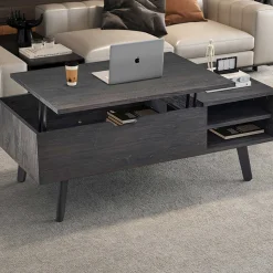 Rousseau Couchtisch Justine - 120x60x45cm - verstellbar - mit Ablage - dunkel