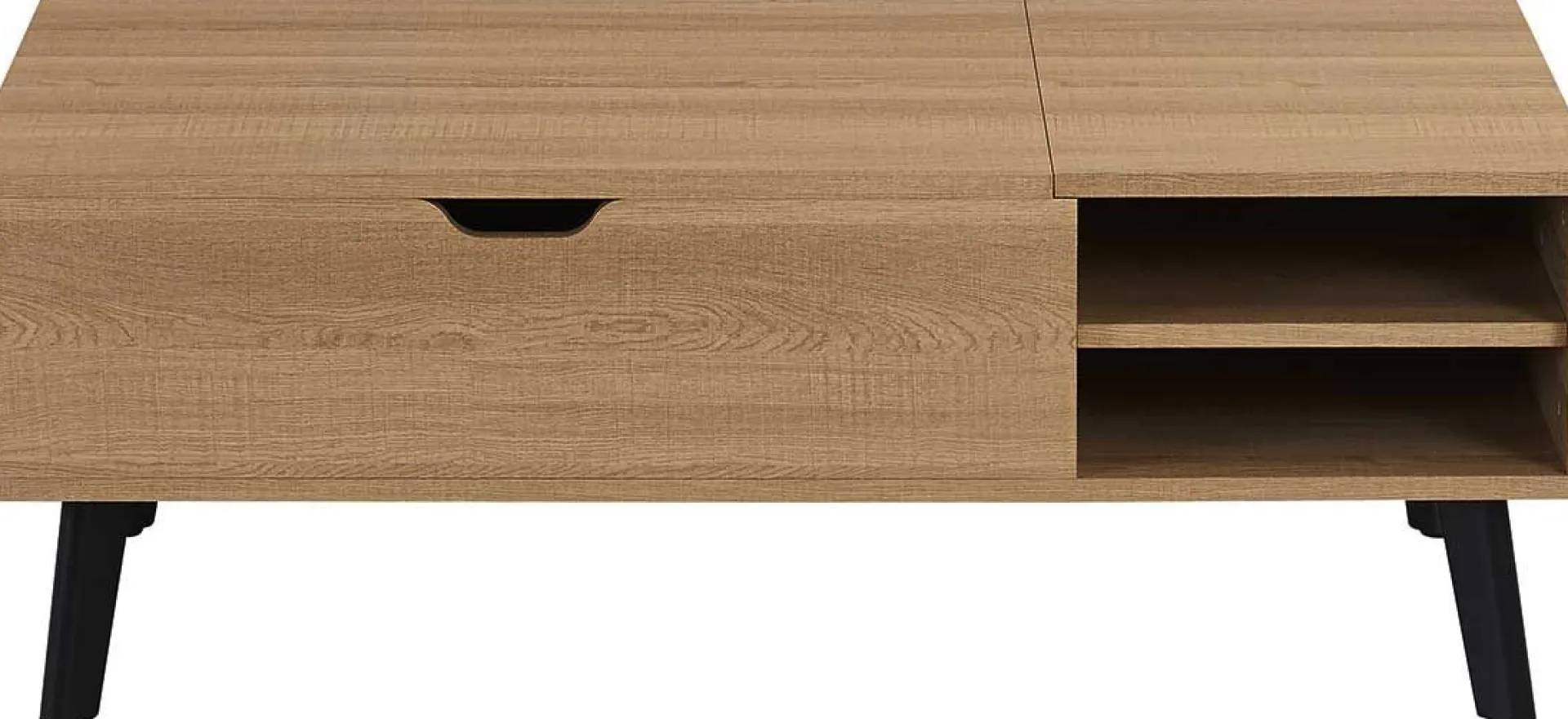Rousseau Couchtisch Justine - 120x60x45cm - verstellbar - mit Ablage - Eiche Dekor
