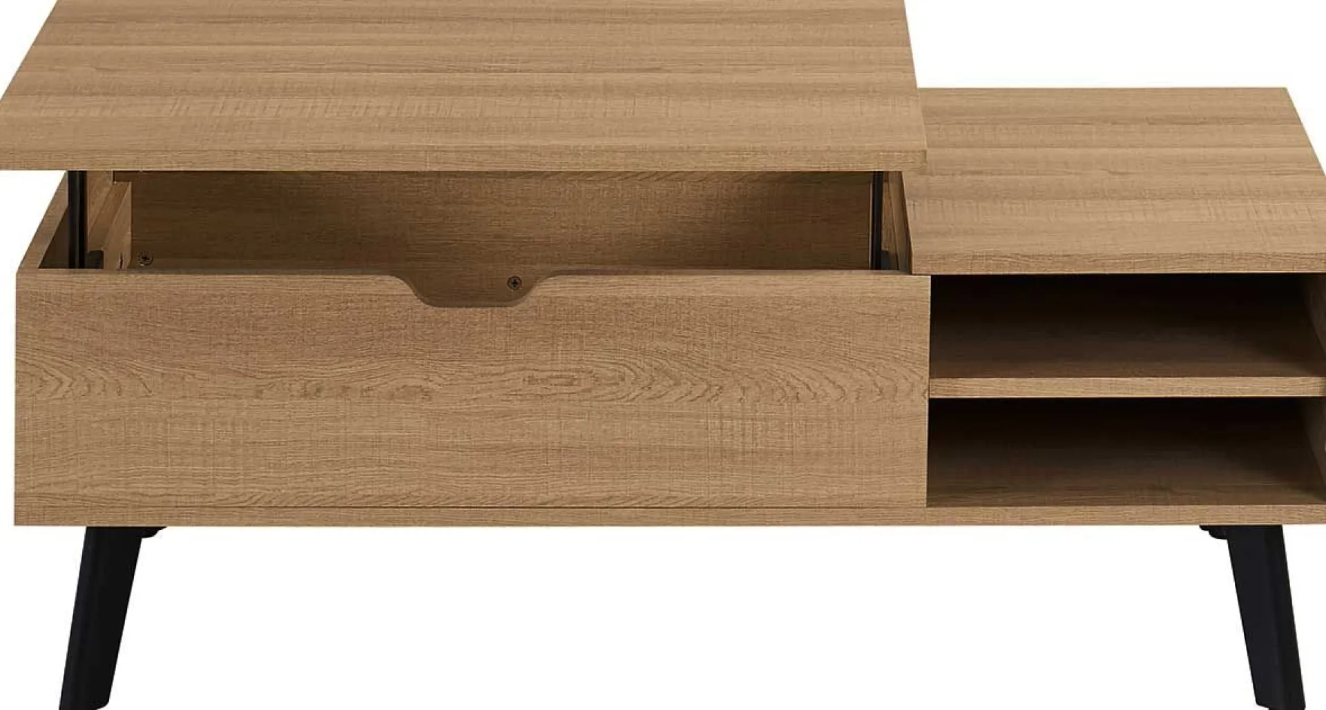 Rousseau Couchtisch Justine - 120x60x45cm - verstellbar - mit Ablage - Eiche Dekor