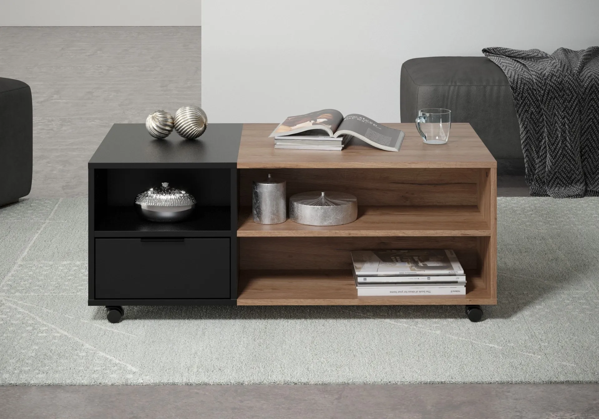 Trendteam Couchtisch Kendo | 110 x 60 x 44 cm | Tobacco Brown Oak