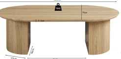 Rousseau Couchtisch Lagos - 120x70x38cm - Eiche Dekor