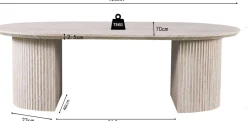 Rousseau Couchtisch Lagos - 120x70x38cm - Travertin