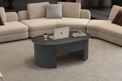Rousseau Couchtisch Lagos - 120x70x45cm - verstellbar - mit Ablage - dunkel