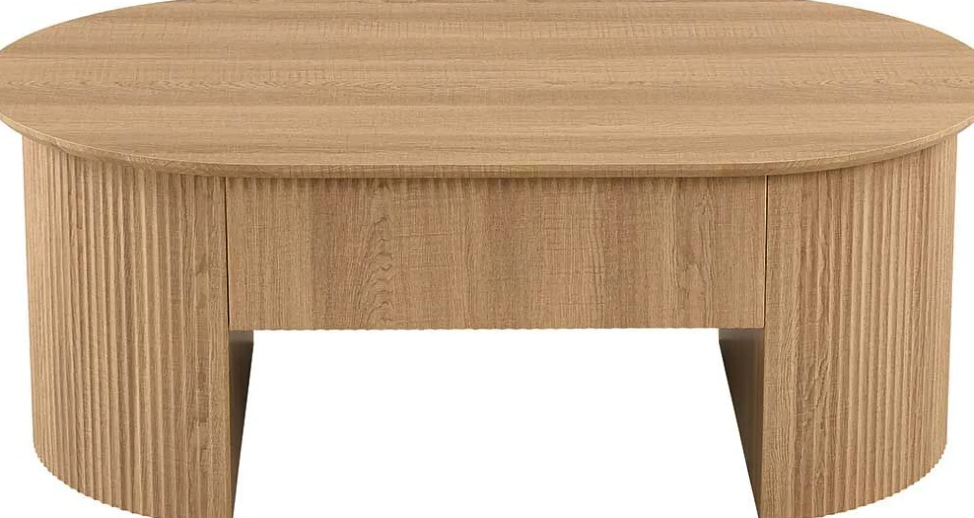 Rousseau Couchtisch Lagos - 120x70x45cm - verstellbar - mit Ablage - Eiche Dekor